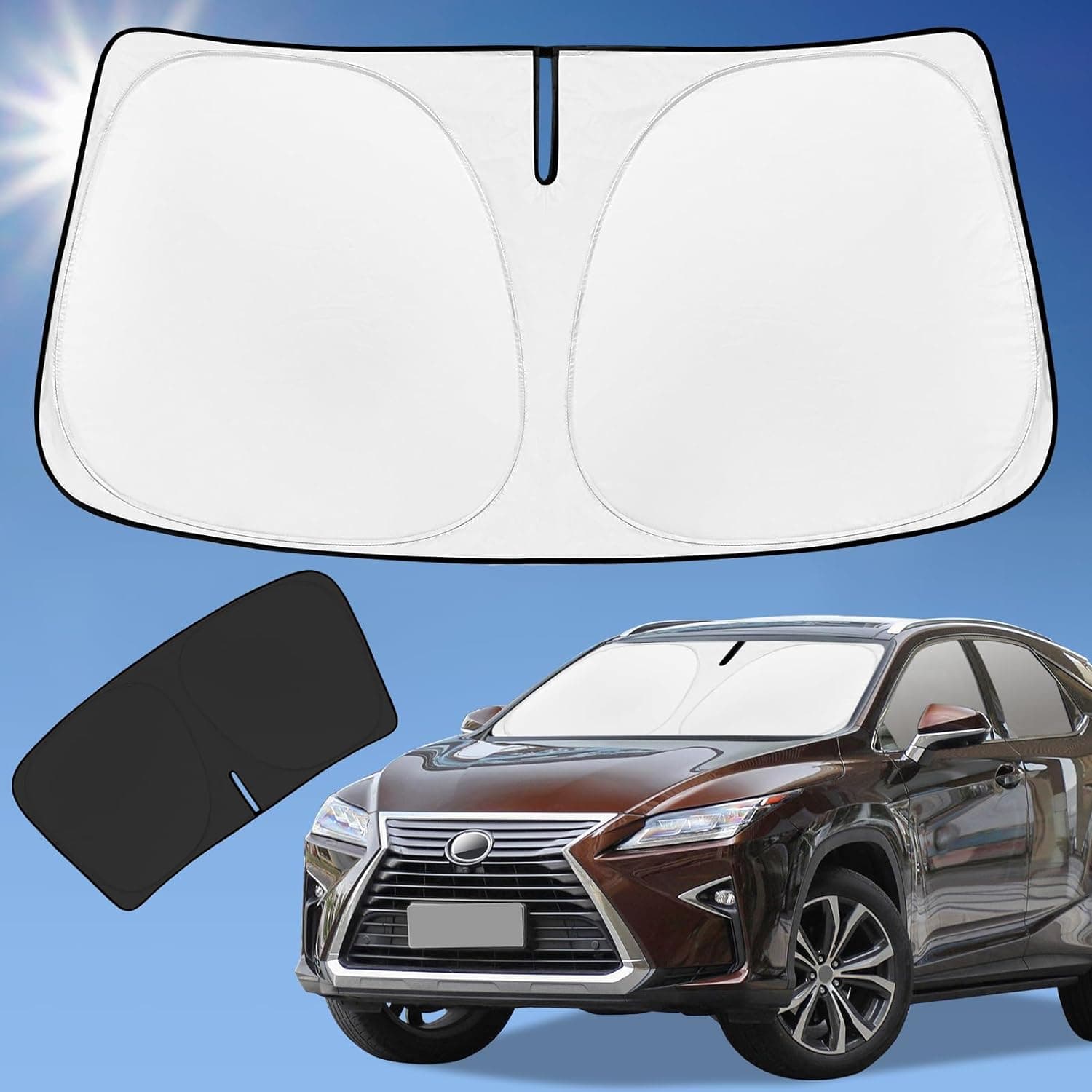Sun Shade Sunshade for Lexus RX Windshield Cover, 4-Layer Front Window Shade Custom fit 2016-2022 RX 350, RX 350 F Sport, RX 350L Sun Visor 240T