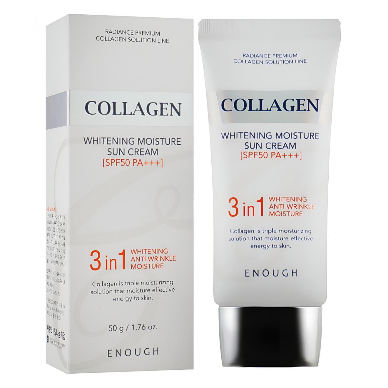 ENOUGH Collageen Whitening Hydraterende Zonnebrandcrème SPF50+/PA++++ 50g + WILLEKEURIG CADEAU