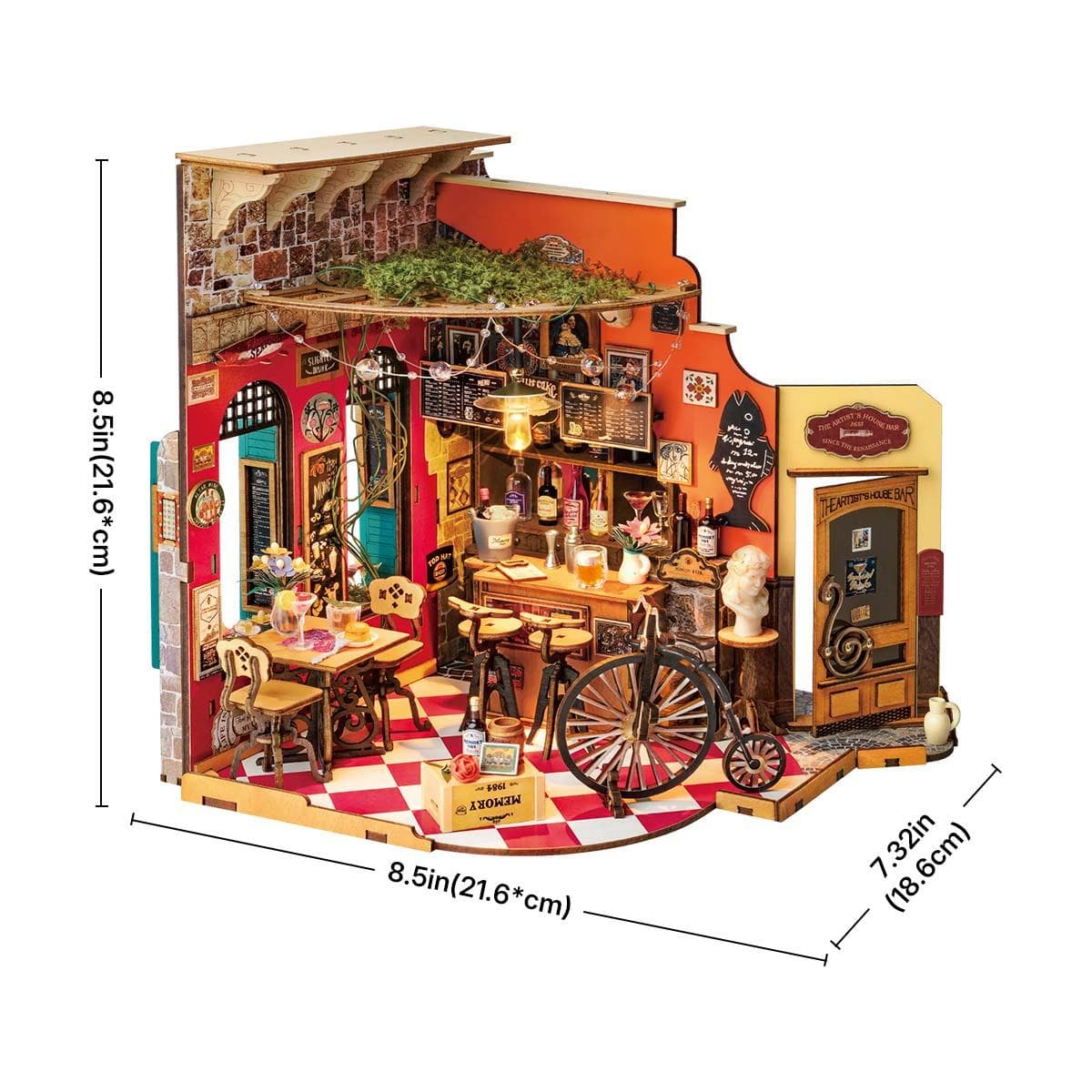 ROBOTIME Rolife 3D Puzzels Cheers Bar & Eetgelegenheid Doe-het-zelf Miniatuur Huis DG173