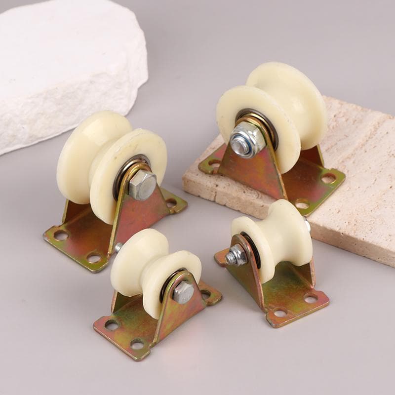 Nylon gegroefde rolbaanpoelie V / U Nylon met standaard 30 mm 50 mm deur gegroefde zware rollen schuifhak