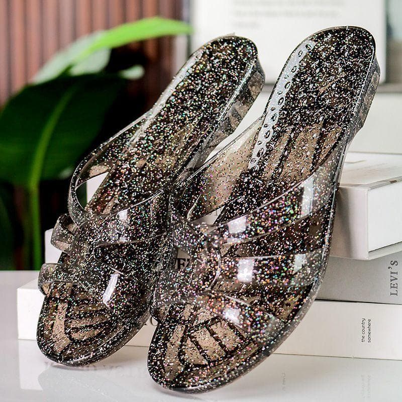 Kristallen zomerpantoffels antislip transparant jelly deodorant bad plastic badkamer huis binnen zomer mode buiten cm
