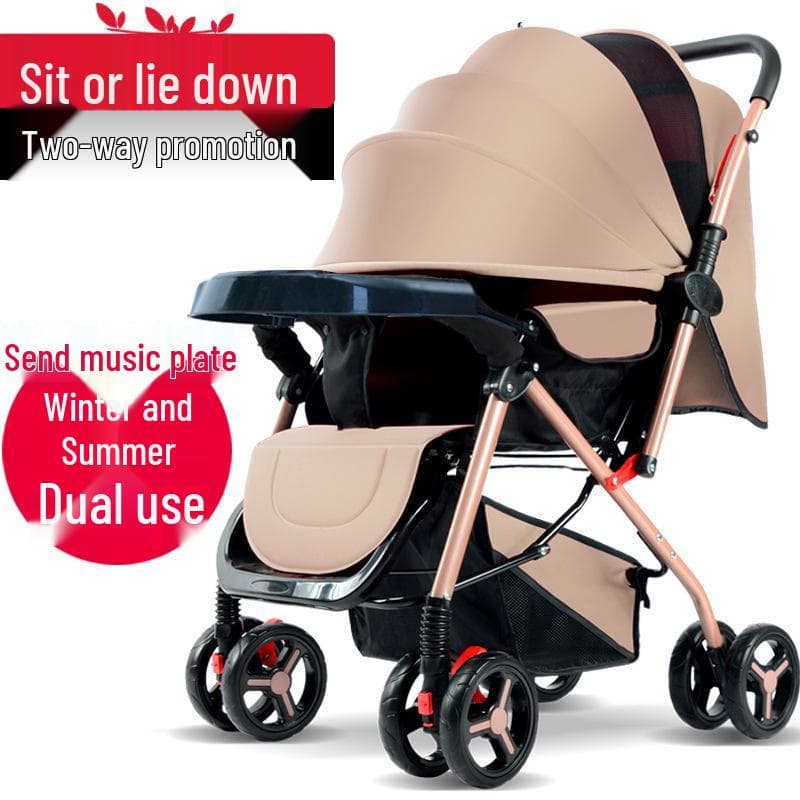 Cabriolet Nieuwgeboren Kinderwagen Hoge Positie - Lichtgewicht, Verstelbaar, Eénknops Vouwsysteem