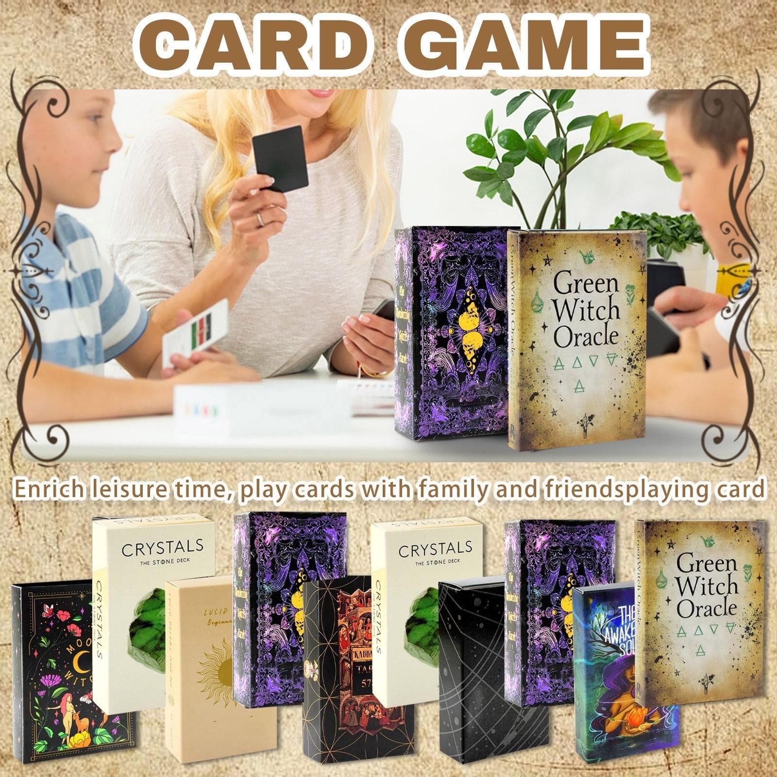 Tarotkaarten Waterdichte Tarotdecks Tarotkaarten met handleiding Tarotkaarten voor beginners Kreukvrij Paars