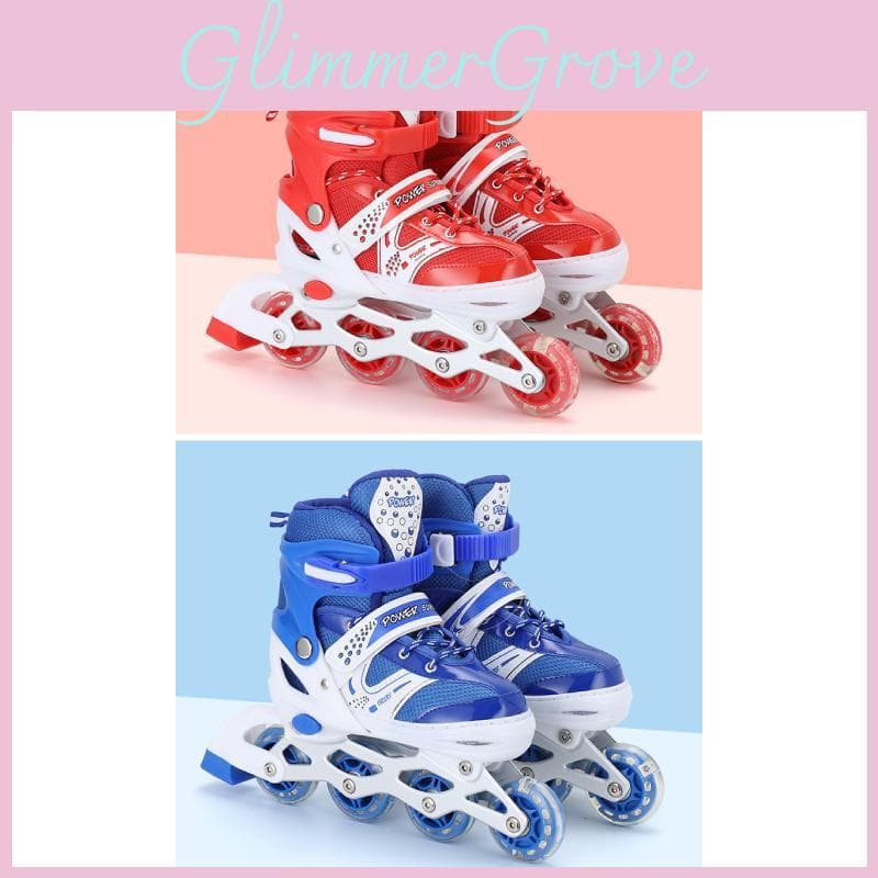 Rolschaatsen Kinderen Verstelbare Schoenen Met Mesh Stof PVC Wielen Voor Spelen Buiten blauw