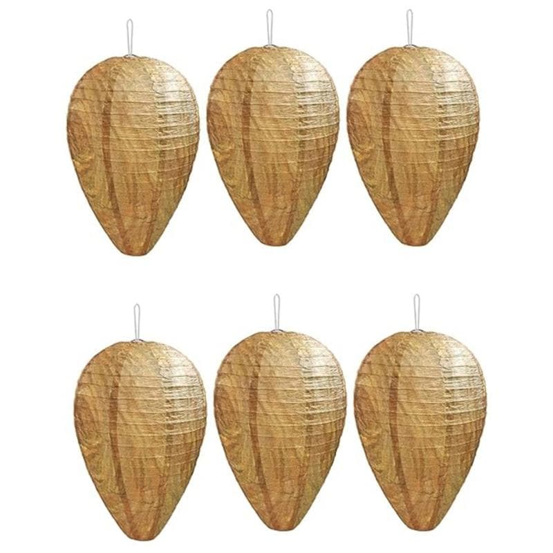 6 Stuks Wespenest Hangend Wespenesten Hangend Wespenwerende Middelen Papieren Afweermiddelen voor Natuurlijk Wespenest voor Tuin Buiten Wespen