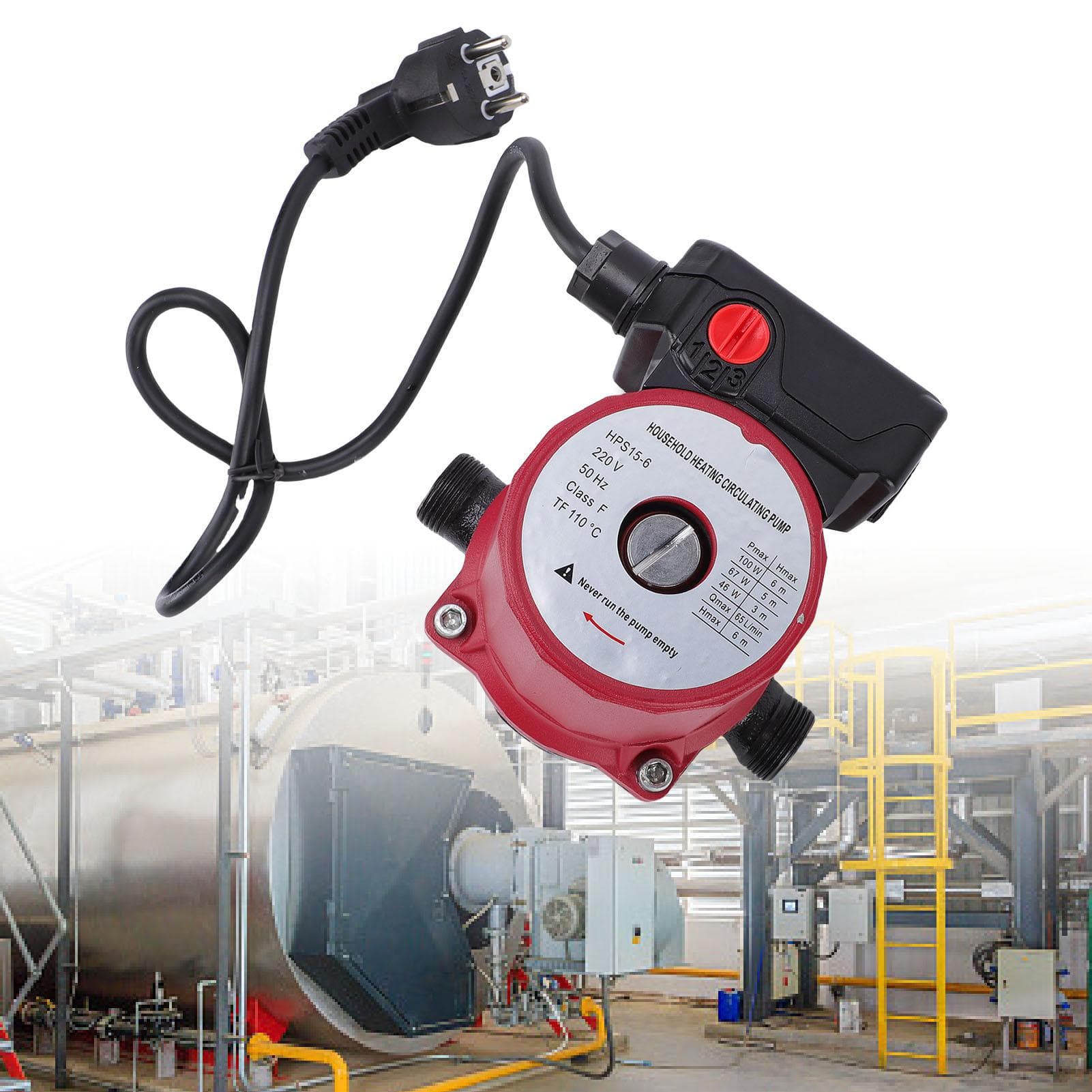 Warmwatercirculatiepomp 65LCelsiusmin 46W 67W 100W 3 Snelheden Afgeschermde Circulatiepomp voor Verwarmingssysteem NPT 1 Inch Pijp 3Celsius4 Inch Kopp
