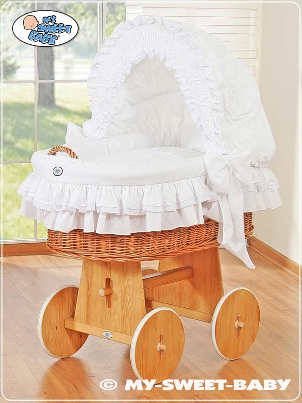 Wiegmand met kap - Little Angel wit