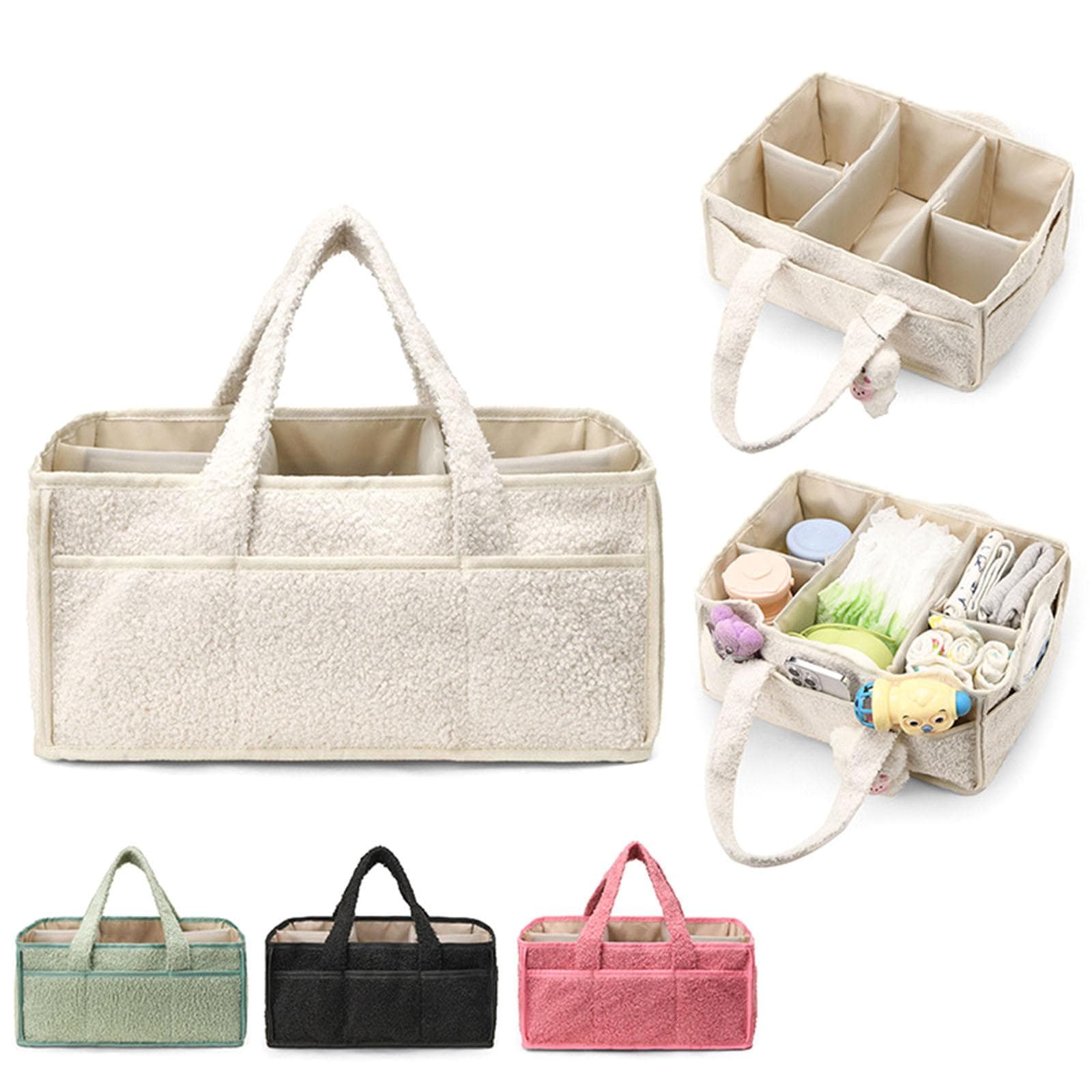 Ruime Baby Luiertas Opbergtas Organizer voor het Organiseren van Essentiële Spullen Nieuwe Mama Handtas Geniet van Autoreisgemak wit