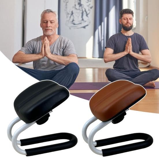 Yoga Kruk Meditatie Gebedskruk Hoogte Verstelbaar Heupsteun Ergonomische Metalen Yoga Stoel bruin