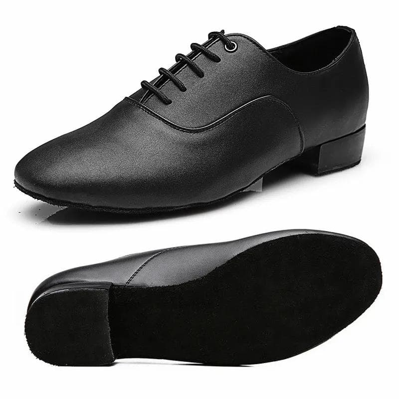 Heren Latin Salsa Tango Dansschoenen Moderne Leren Ballroom Schoenen Vierkante Hakken 2,5cm Volwassenen Kinderen Jongens Feest Dansschoenen Mannen cm