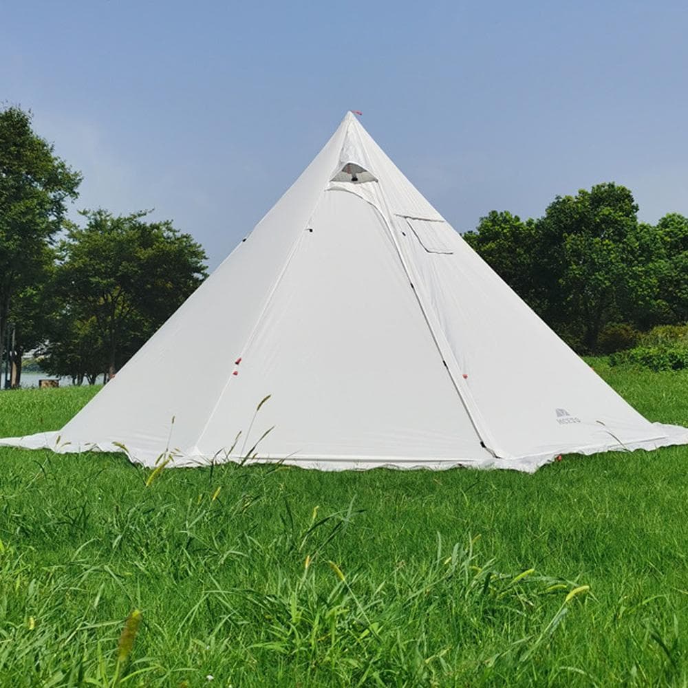 Tipi Hot Tent voor 4-6 personen met kachelaansluiting Campingpiramide Tipi-tent voor kamperen, backpacken, wandelen bruin