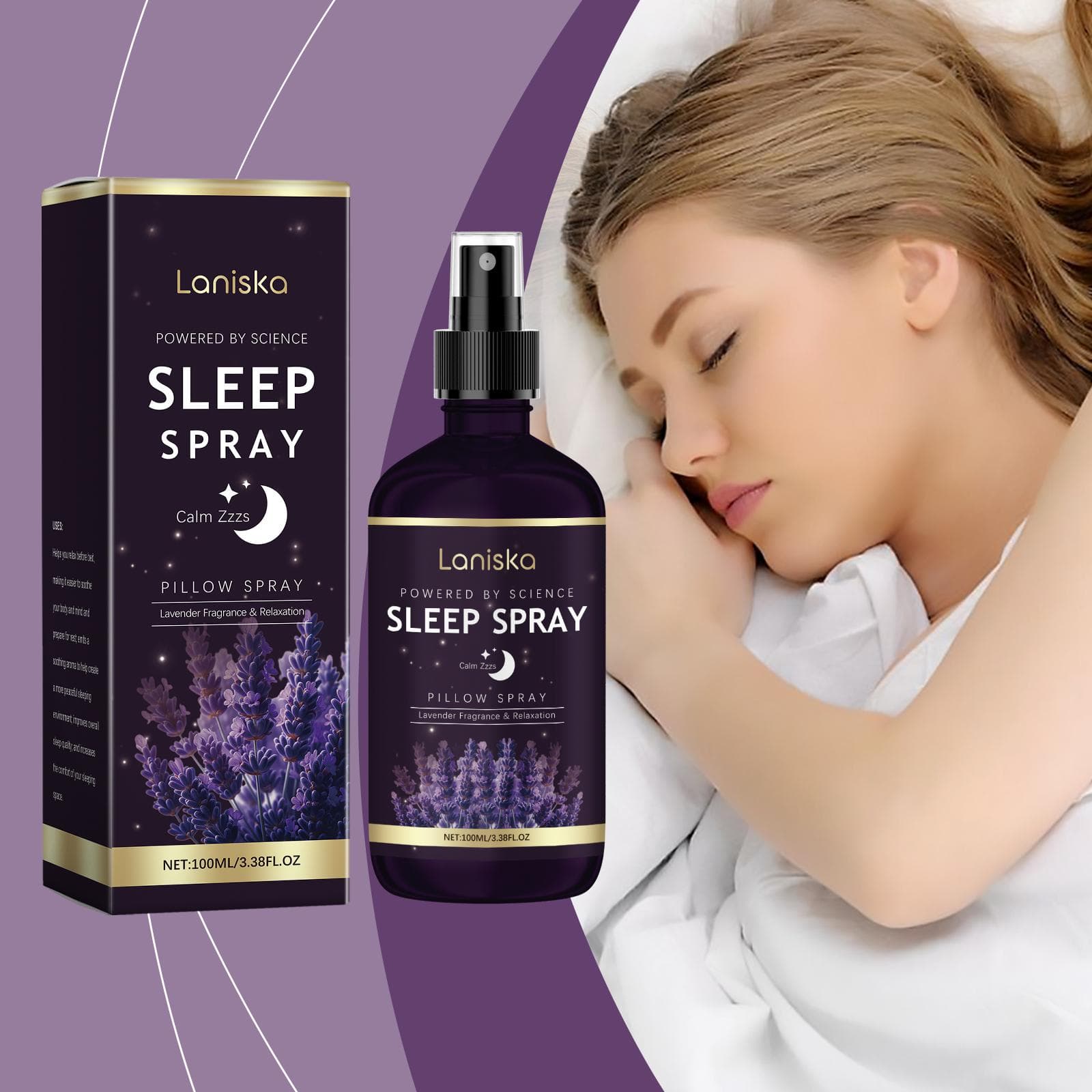 Lavendel Diepe Slaap Kussenspray 100ml Verlicht Stress Angst Helpt Slaap Frisse Spray