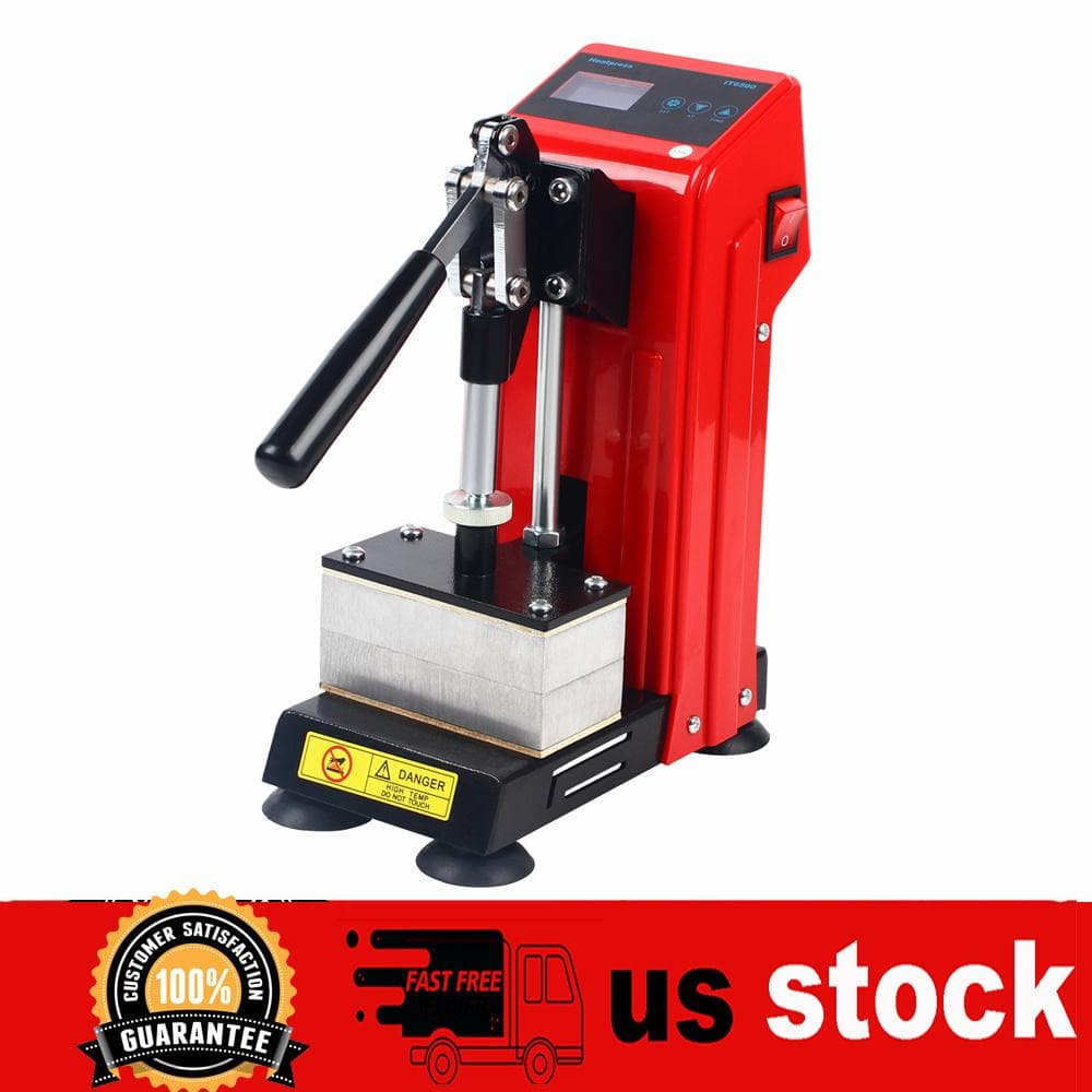 Mini Handmatige Hittepers Machine 0-400℉ Hete Pers Stempelmachine met Hitteplaten en LCD voor het Printen van Heat Transfer Apparatuur rood