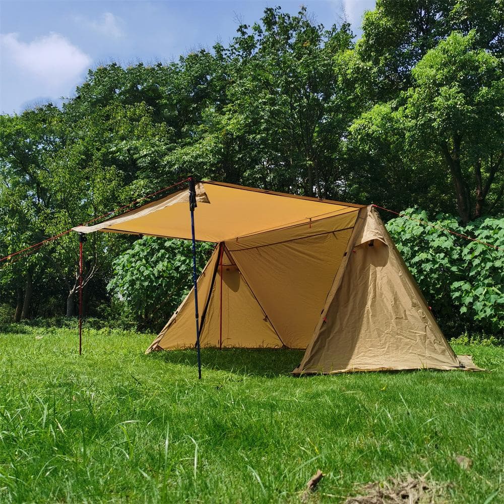 Ultralichte Kampeertent Survival Bungalow Tent Waterdichte Piramidetent Schuilhut voor 2-3 Personen legergroene kleur