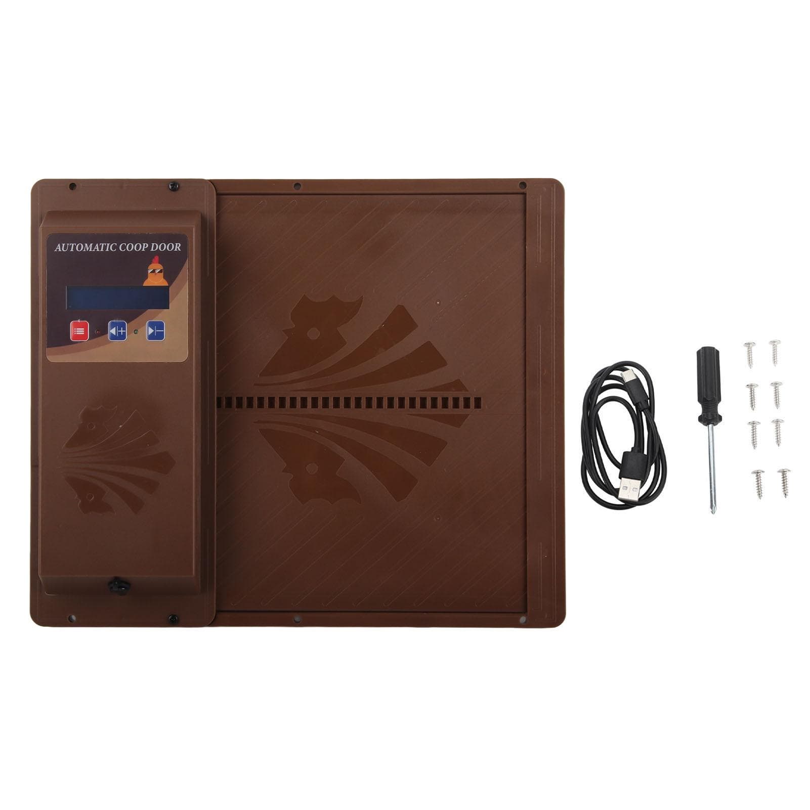 Automatische Kippenhokdeur USB Horizontale Opening Automatische Kippenhokdeuropener met Timer bruin