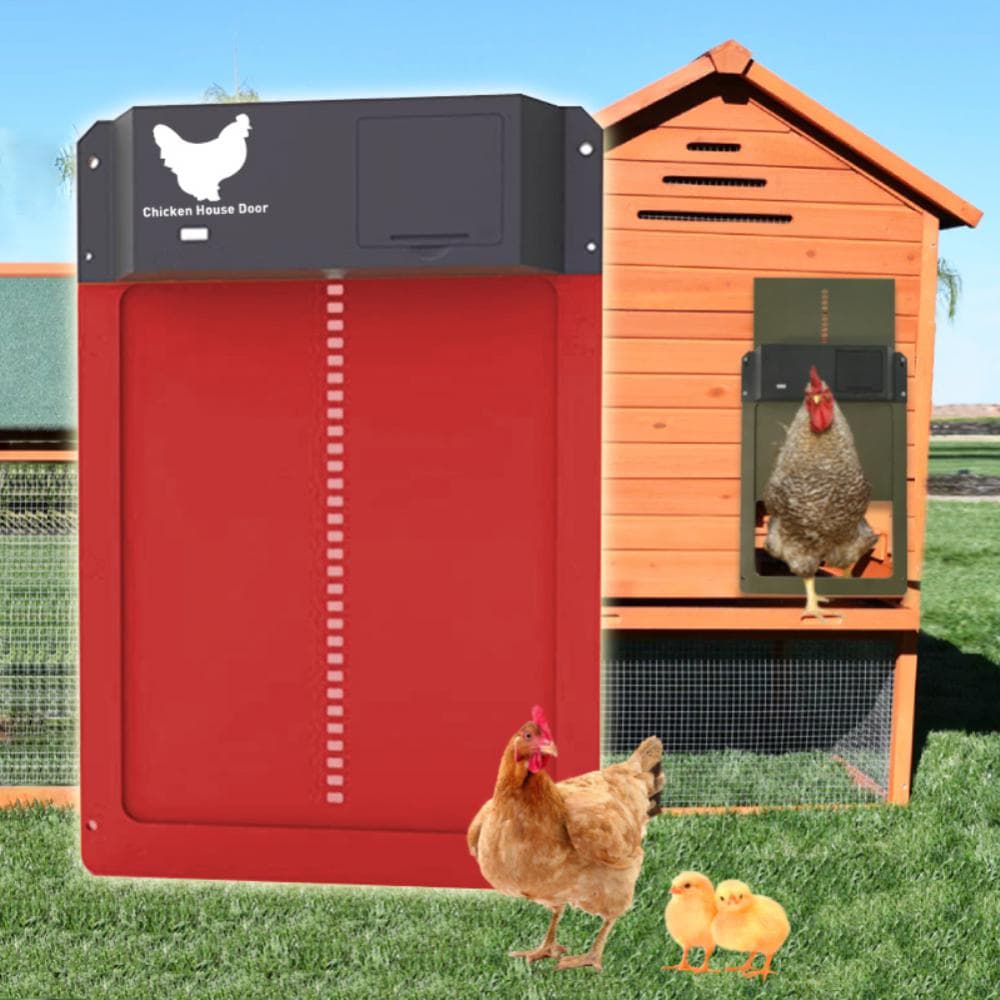 Automatische kippenhokdeur Lichtsensor Kippenhokdeur Hoge kwaliteit Praktische boerderijkip Huisdieren Eendenkooideur Boerderijdecor bruin