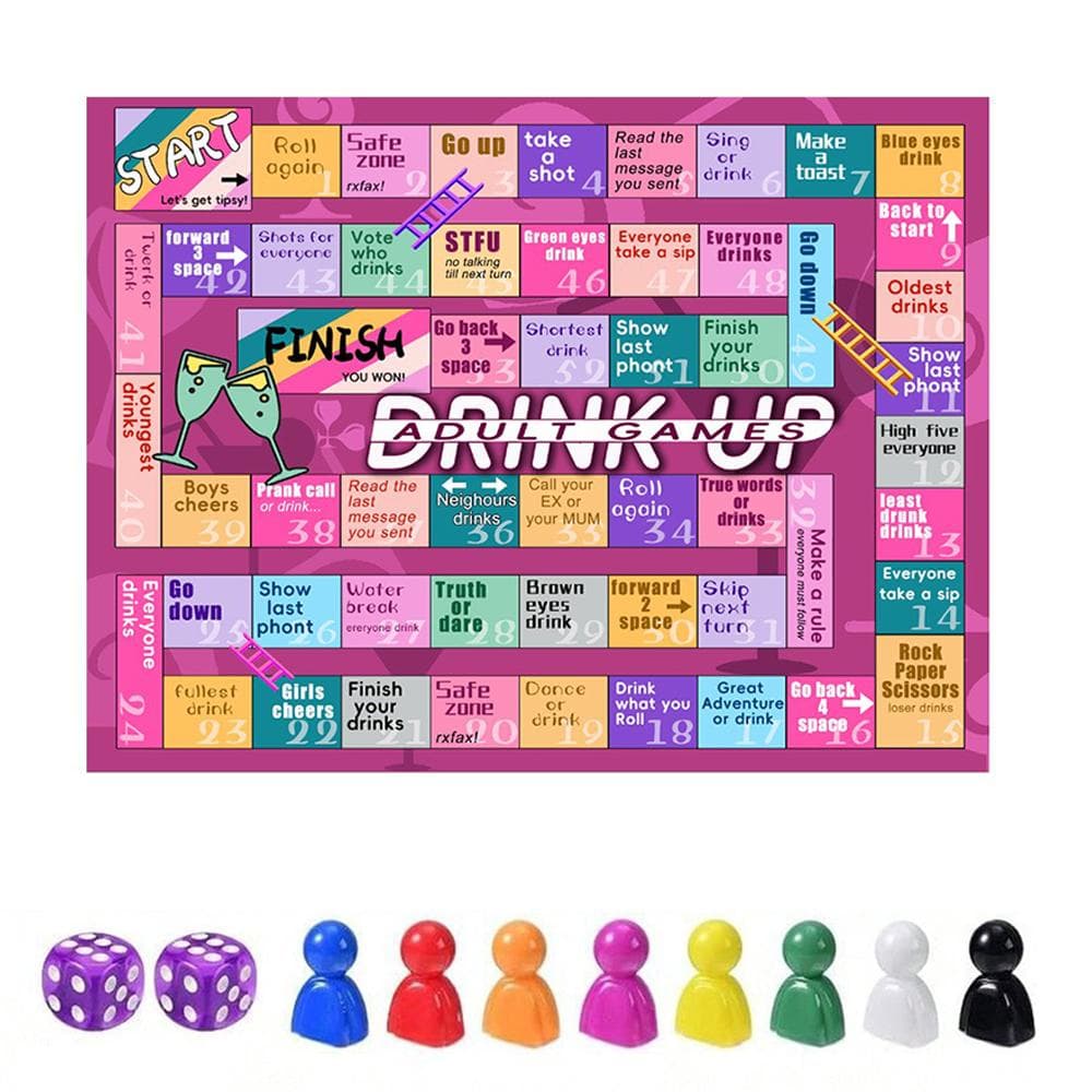 Drinkbordspellen Met Interactieve Elementen Voor Spelletjesavond, Verjaardag, Met 2-8 Spelers