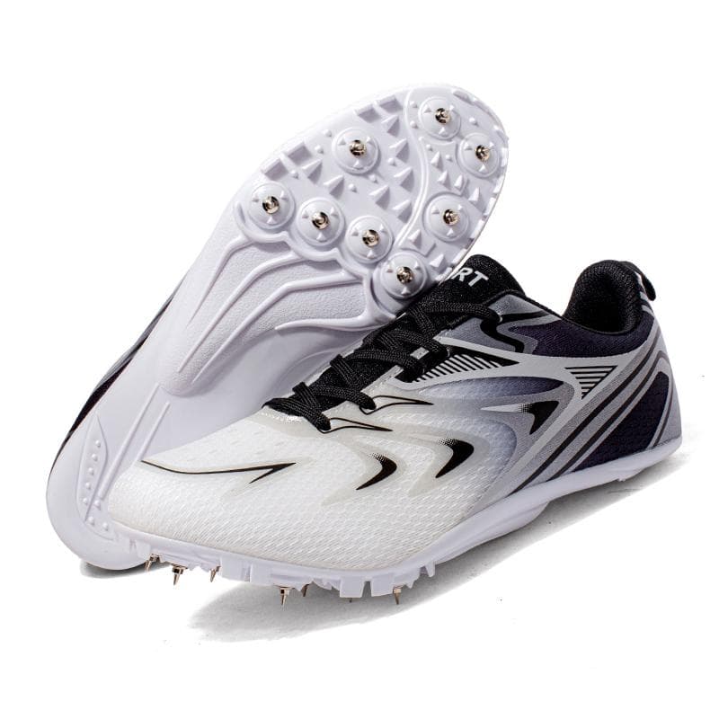 Schoenen voor baanonderdelen 8-Spike Hardloopsneakers Professionele Spikes voor Sprintwedstrijden Trainingssportschoenen Antislip Trainers cm wit/roze