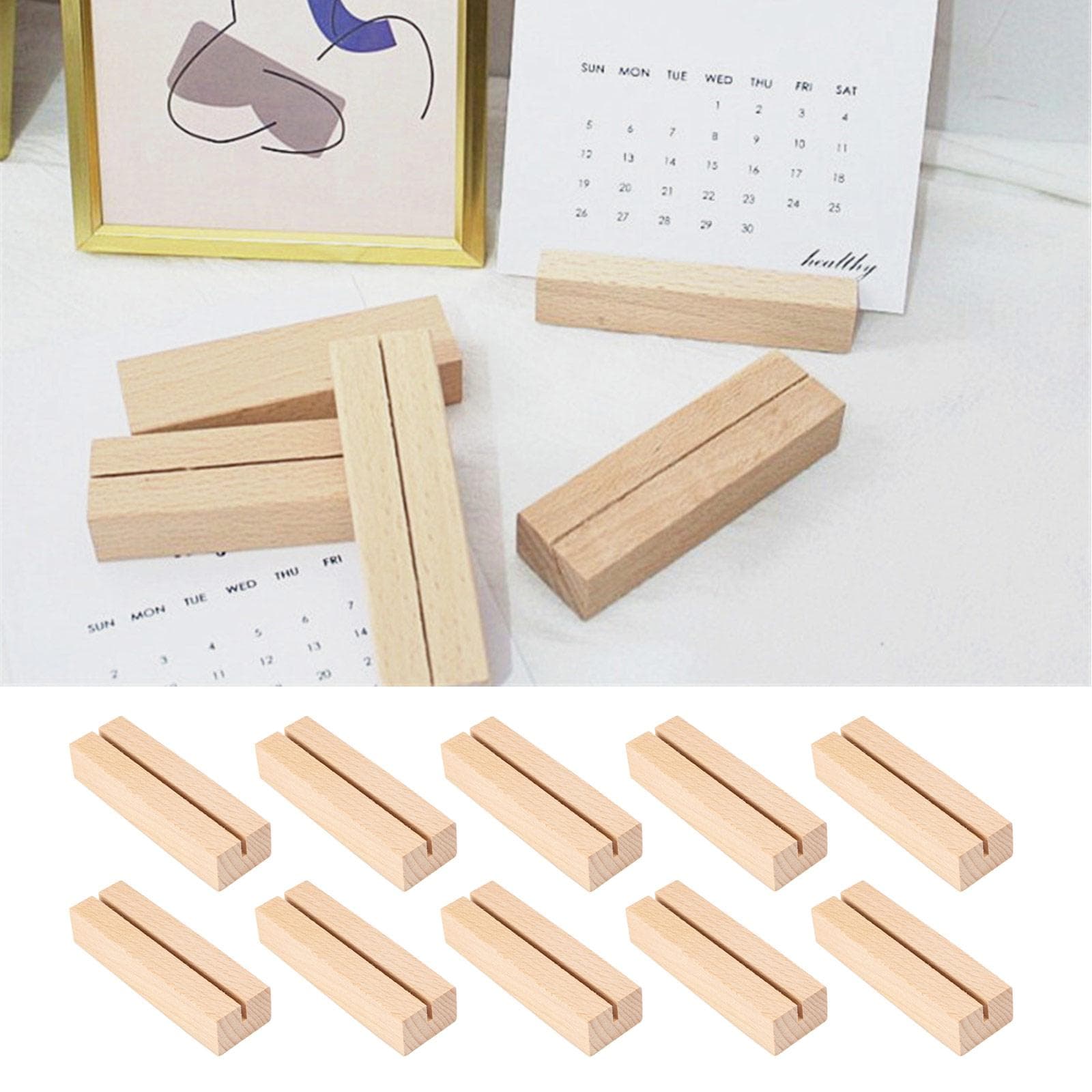 10 STUKS Houten Plaatskaarthouders Houten Tafelnummerstandaards Fotohouder Acryl Bordenhouders voor Bruiloft Dinerfeest