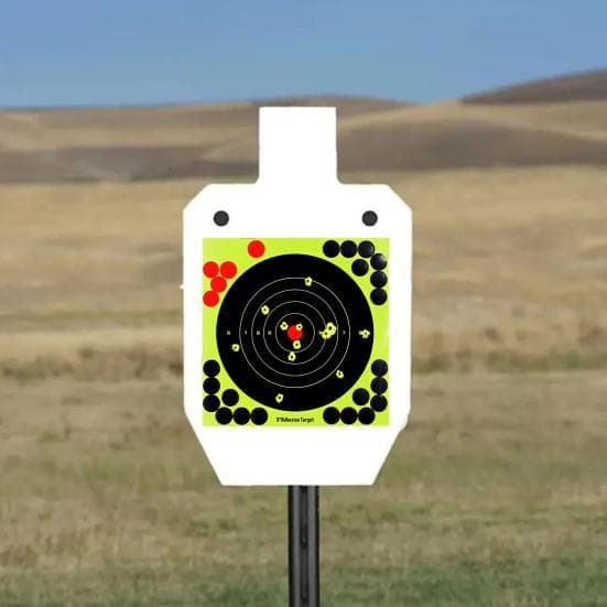 10 Stuks 8-Inch Spatterdoelsticker Zelfklevend Schietschijf Fluorescerend Geel Schietdoel voor Buiten Binnen Schietwedstrijden Oefening zwart