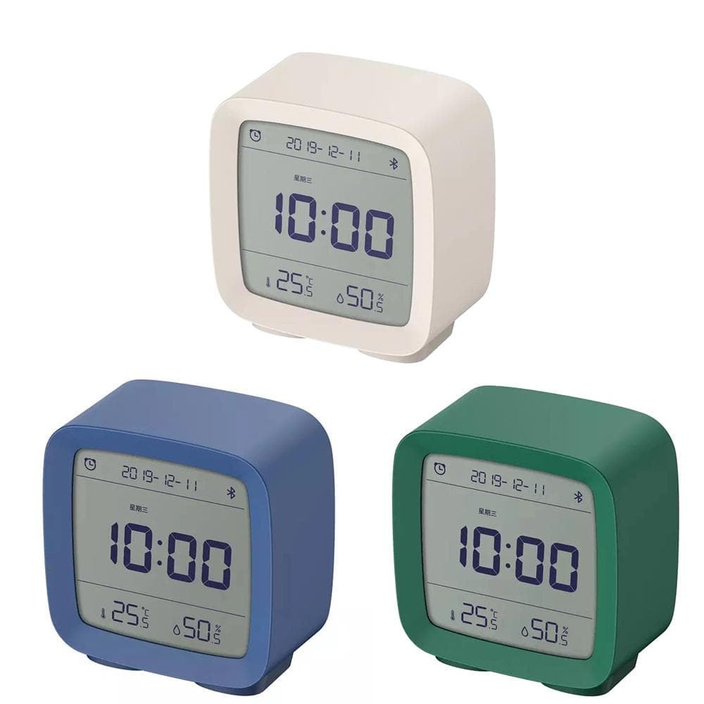 Qingping BT Wekker Temperatuur Vochtigheidsbewaking Nachtlampje 3 in 1 Multifunctionele Klok blauw