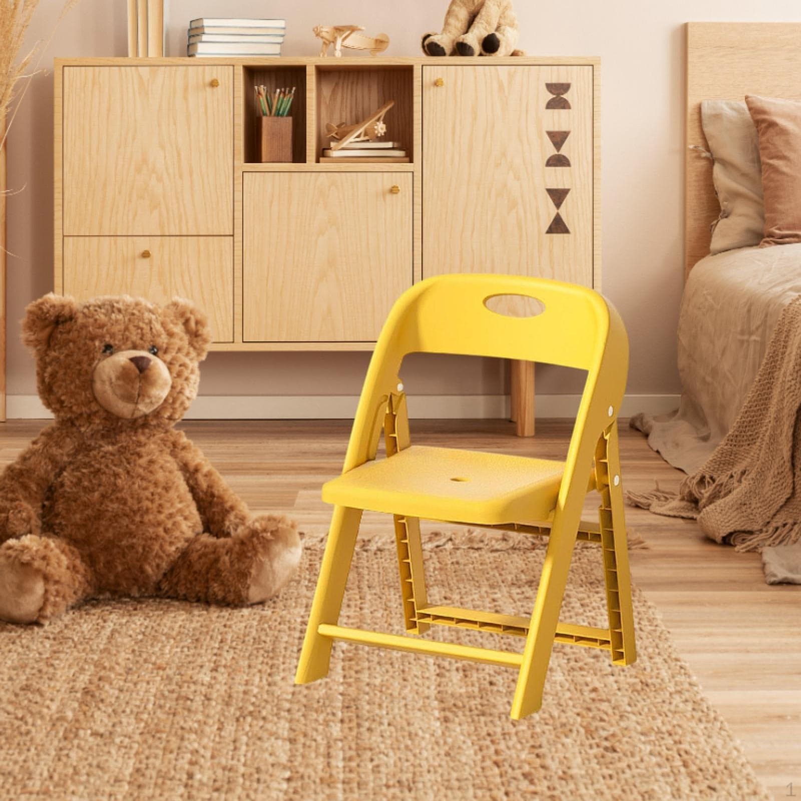 Kinderstoel, anti-slip, lichtgewicht, stapelbaar, opvouwbaar, voor de kinderopvang wit