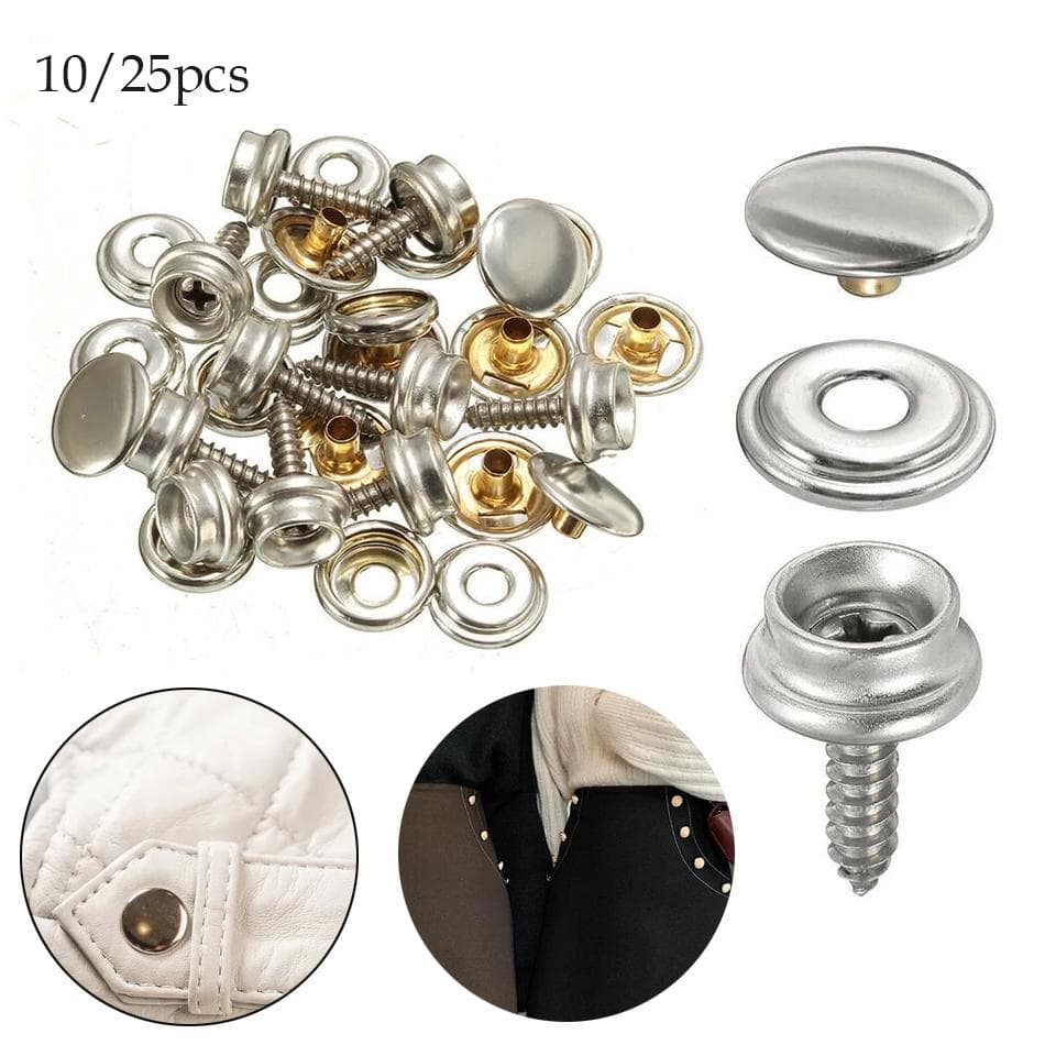 10/25 Sets 10mm 15mm Roestvrij Staal Boot Marine Canvas Stof Drukknoop Deksel Knop & Soket Kit
