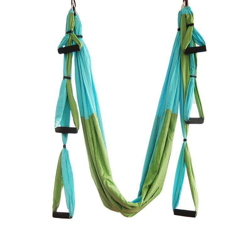 Tweekleurige Inversie Zwaartekracht Lucht Yoga Hangmat: Indoor Fitness Schommelstoel hemelsblauwe kleur