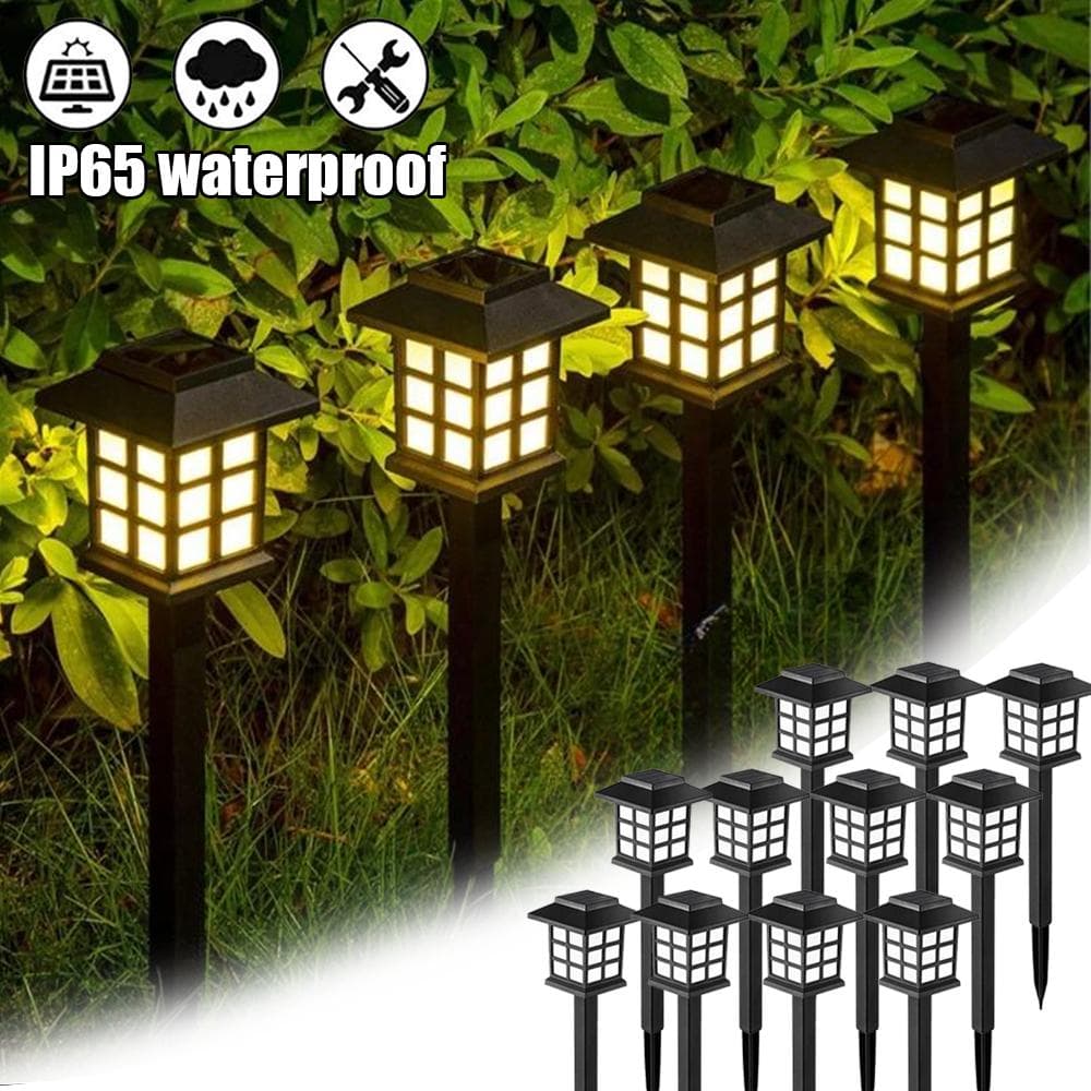 12 stuks LED Solar Padverlichting Gazonlamp Buiten Solar Lamp Decoratie voor Tuin/Erf/Landschap/Terras/Oprit/Loopbrug Verlichting