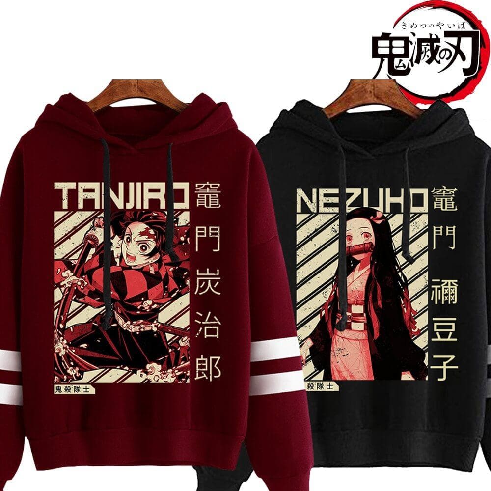 Anime Demon Slayer Hoodie Kamado Tanjirou Kamado Nezuko Bedrukte Hoodies Capuchonsweaters Tops Truien cm