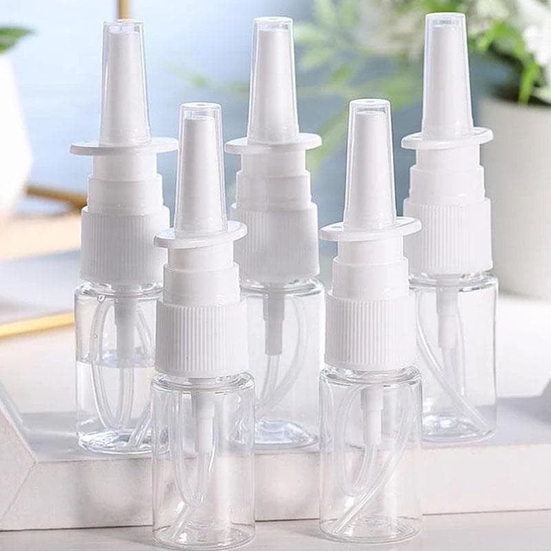 5 stuks 10ml/20ml/30ml Witte Lege Plastic Neusspray Flessen Pomp Verstuiver Mist Neusspray Navulbare Fles voor Medische Verpakking