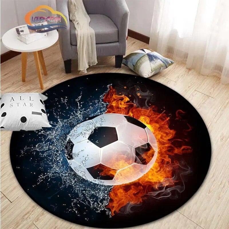 Voetbal foto's tapijt cartoon voetbal woonkamer decoratie ronde s bed stoel mat huis entree deur kinderen