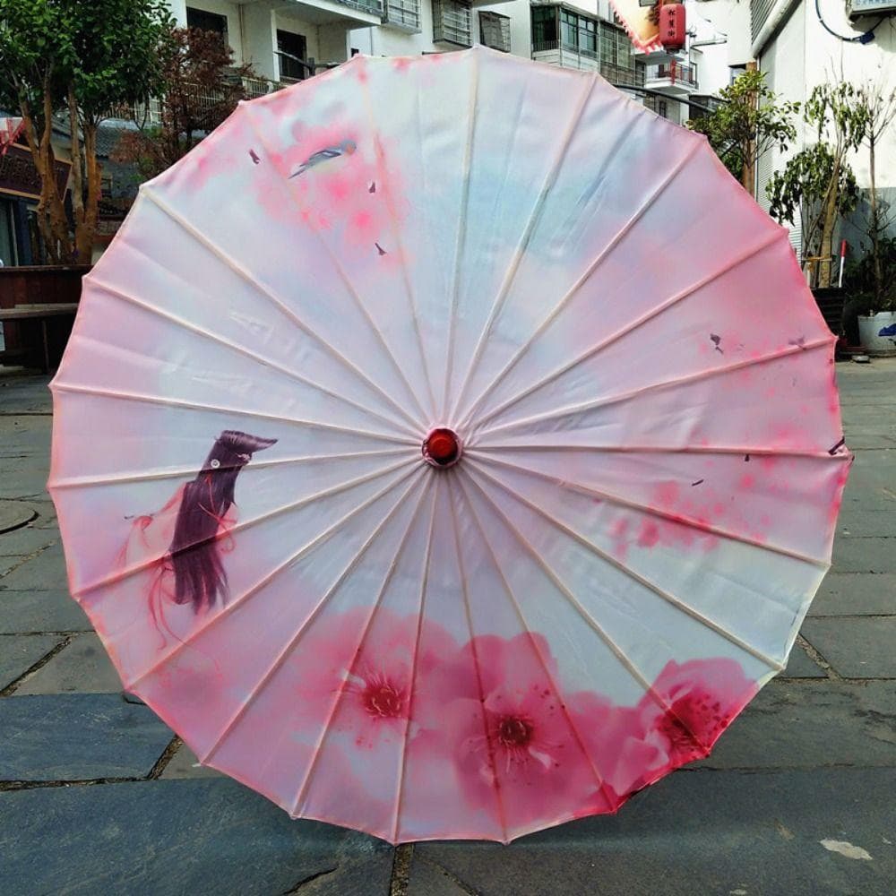Handgemaakte Zijden Doek Dames Paraplu Waterdicht Chinese Oliepapier Paraplu Feest cm