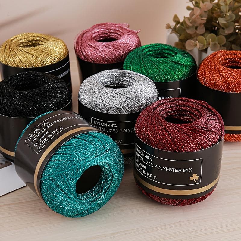 120m PET Veelzijdig Goud Zilver Flexibel Metallic Garen Glanzend Handgeweven Glanzend 2mm Duurzaam Glanzend Garen Handwerkkwaliteit groen