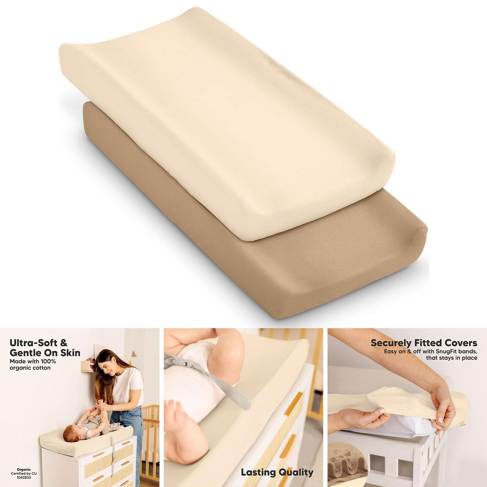 Pak van 2 Baby Verschoonkussenhoes Beschermhoes Geniet van Comfort en Duurzaamheid voor Babykamer en Luiertafel cm