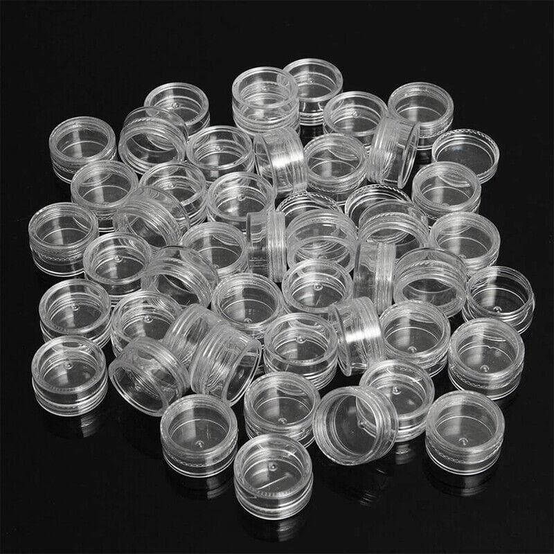 50PCS 2g 3g 5g 10g 15g 20g Draagbare Plastic Lege Transparante Crème Pot Mini Cosmetische Flessen Transparante Pot voor Nagellak Huidverzorging