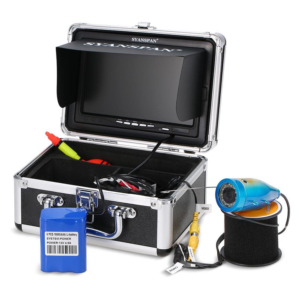 Draagbare 7  inch monitor 1000TVL waterdichte onderwaterviscamerakit 24 STKS Infrarood IR LED's