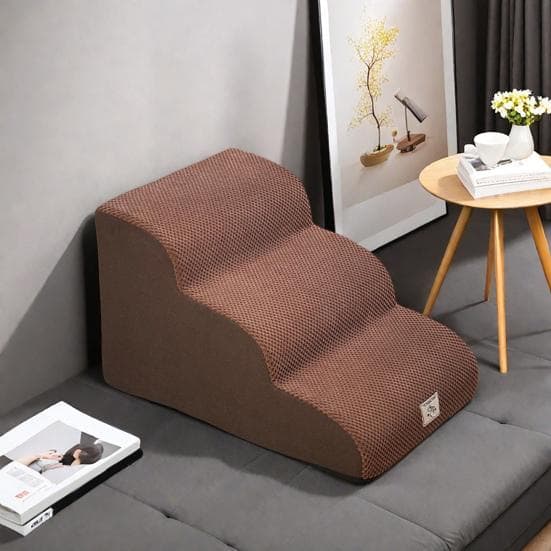 Hondentrappen voor Kleine Honden Gebogen Hondentreden Binnen Puppy Oudere Huisdieren Oprijplaat met Wasbare Hoes Antislip Onderkant Trappen voor Puppy