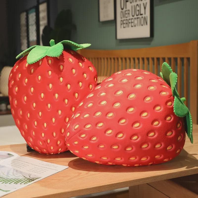 Groot Schattig Pluche Aardbeien Kussen - Zacht Fruit Kussen Pop