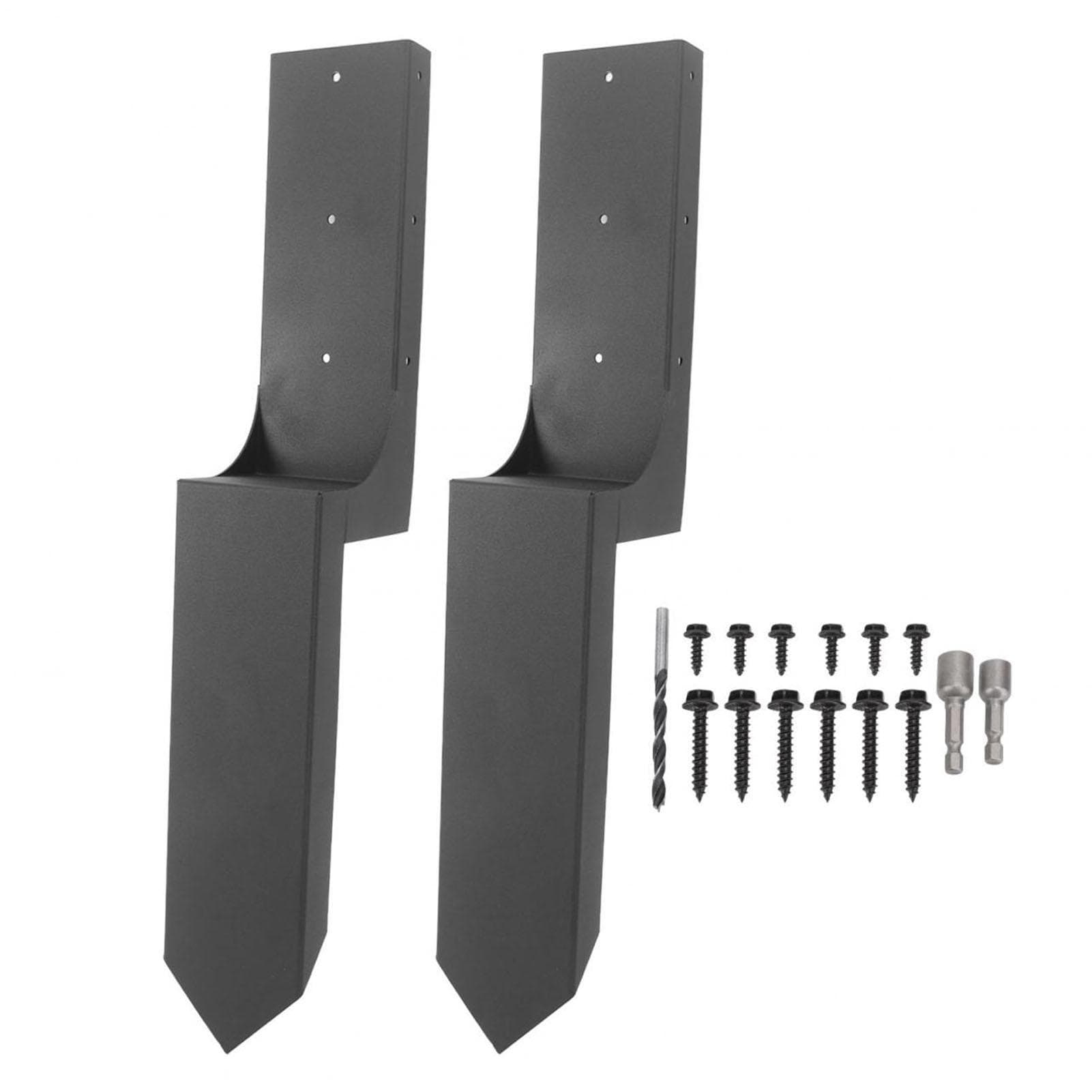 2 Set Schuttingpaal Anker Grondspies Heavy Duty Staal Schuin Beschadigde Houten Schuttingpaal Reparatiepaal