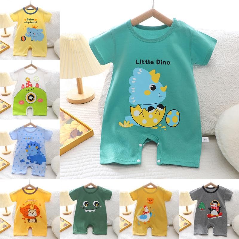Zomerjongen Baby 0-1 Jaar Meisje Dunne Korte Mouw Cartoon Baby Onesie Romper cm