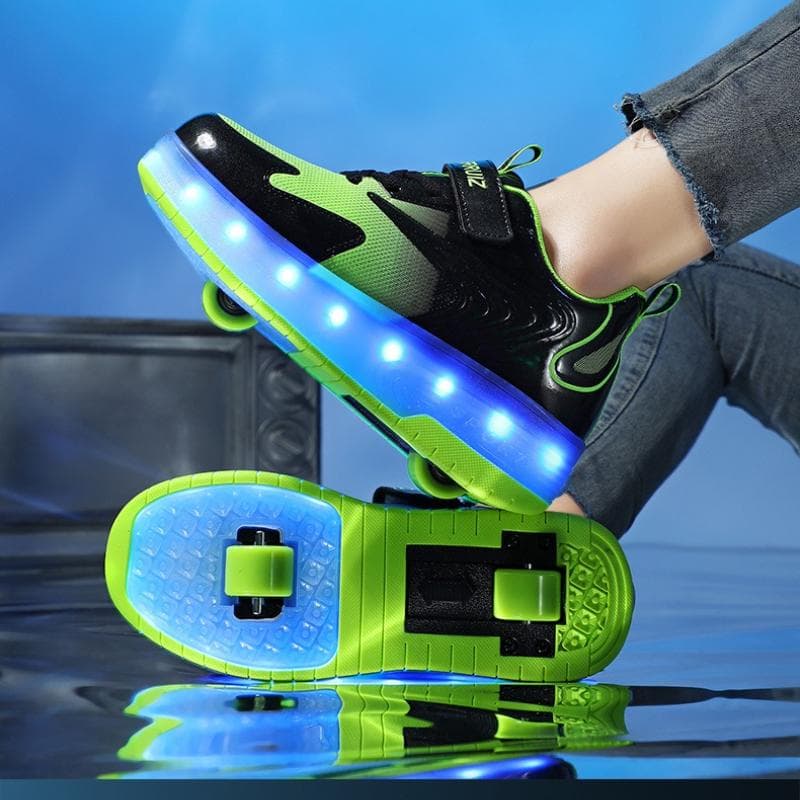 2-wielige inline skateschoenen voor jongens en meisjes LED skateschoenen voor kinderwedstrijden Schaats sneaker met wielen