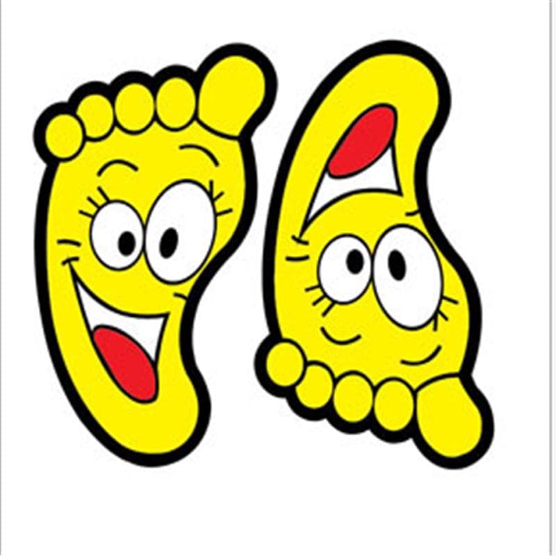 Kleine Voetjes Naar Sticker Kinderkamer Badkamer Waterdicht Lachend Gezicht Baby Voetafdrukken Vloersticker CDN rood