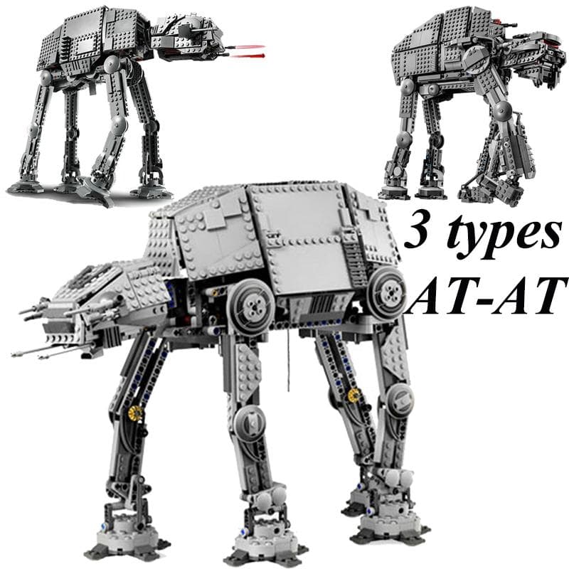 3 Soorten Ruimteoorlog AT-AT All-terrain Gepantserde Loper Transportrobot Bouwstenen met Gemotoriseerde Bouwstenen Speelgoed Cadeaus