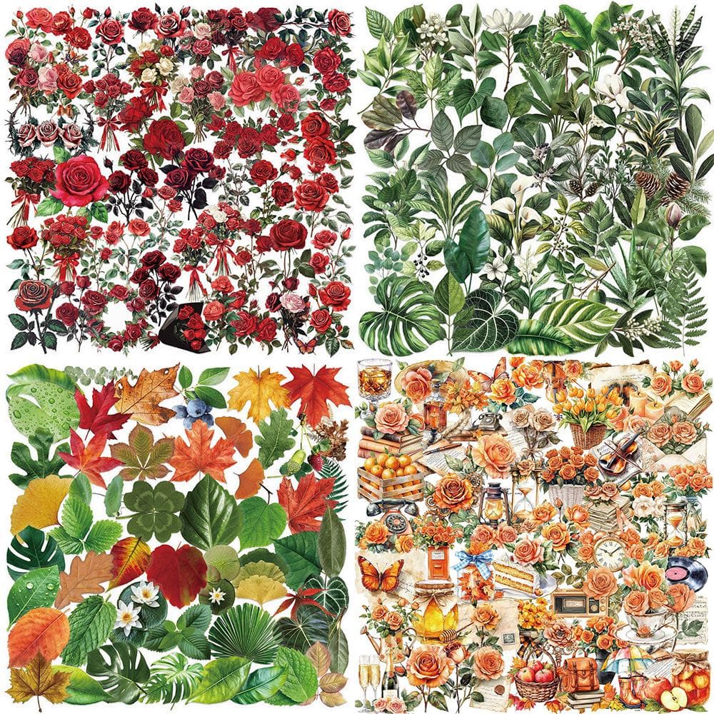Bloemeninkt PET Transparante Stickers voor Telefoon, Laptop, Koffer en Beker Decoratie