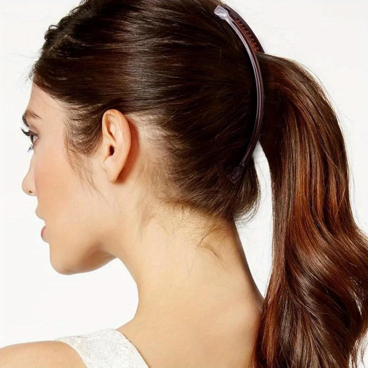 5-Pack Willekeurige Kleur Banaanclips voor Vrouwen, Grote Maat - Vintage Antislip Dubbele Tand Clips Geschikt voor Dik, Lang, Krullend Haar,