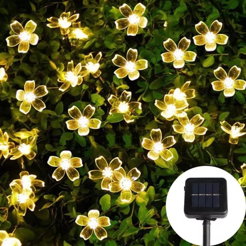 50 LED 7M zonne-lichtslinger anti narcis vrouwelijk licht kersenbloesem kerstkrans buiten huis tuindecoratie zonne-li