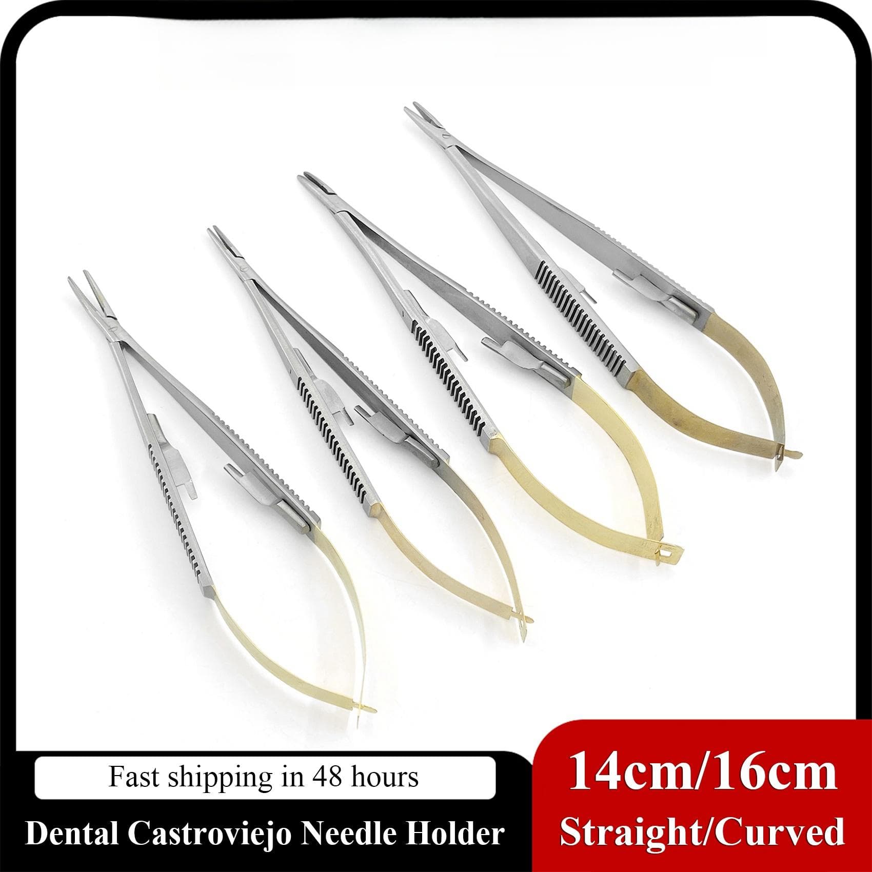 14cm/16cm Castroviejo Naaldhouder Tandheelkundige Orthodontische Implantaat Tandheelkundige Naaldhouders Tandartsuitrusting zilver