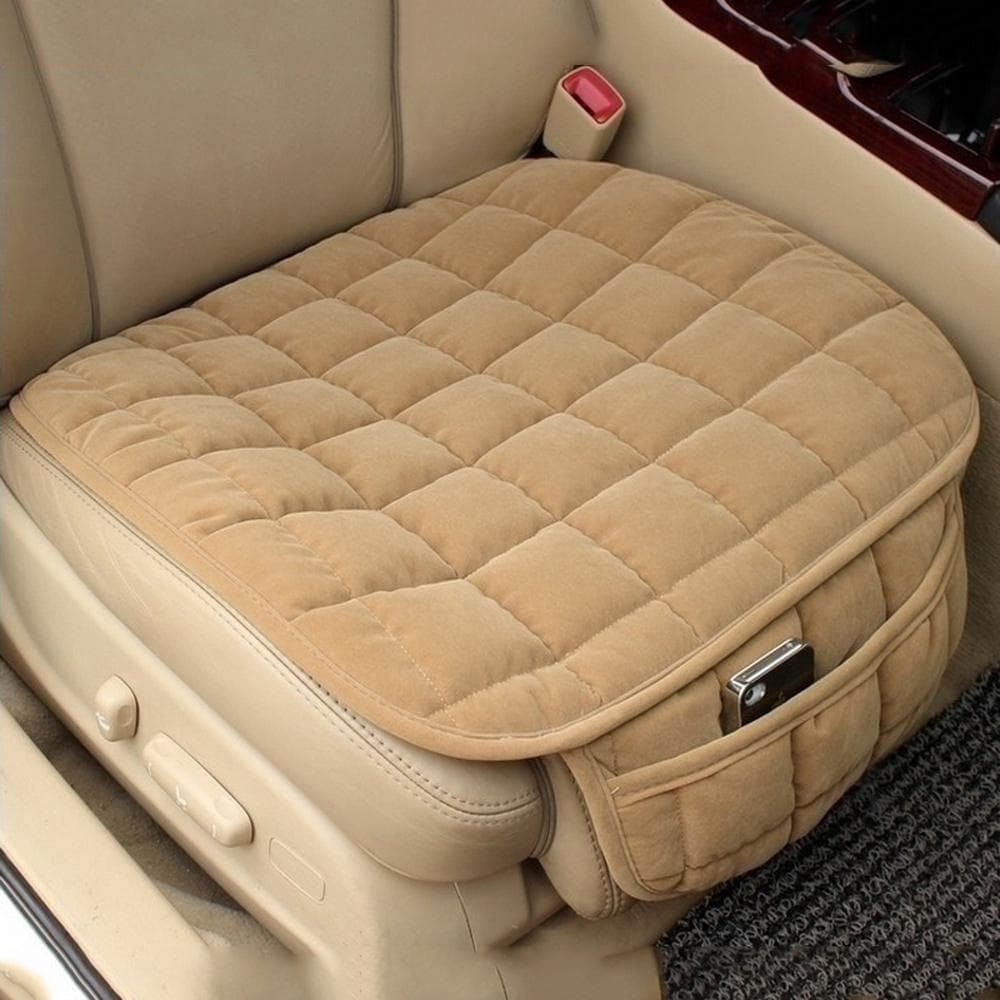 1PC Universele Winter Warme Autostoelhoes Kussen Antislip Voorstoelstoel Ademende Pad Autostoelbeschermer Stoelhoezen voor Auto's zwart