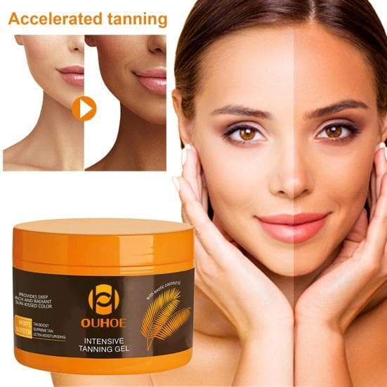 Zonnebrandgel Natuurlijke bruiningsversnellercrème Diepe bruiningsversneller Veilige ingrediënten Bruiningsgel voor buitenzon Zonnebanken oranje